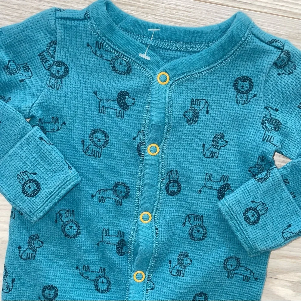 Carter’s Baby Boys One-Piece Sleeper Newborn Green Turquoise Lion Print
